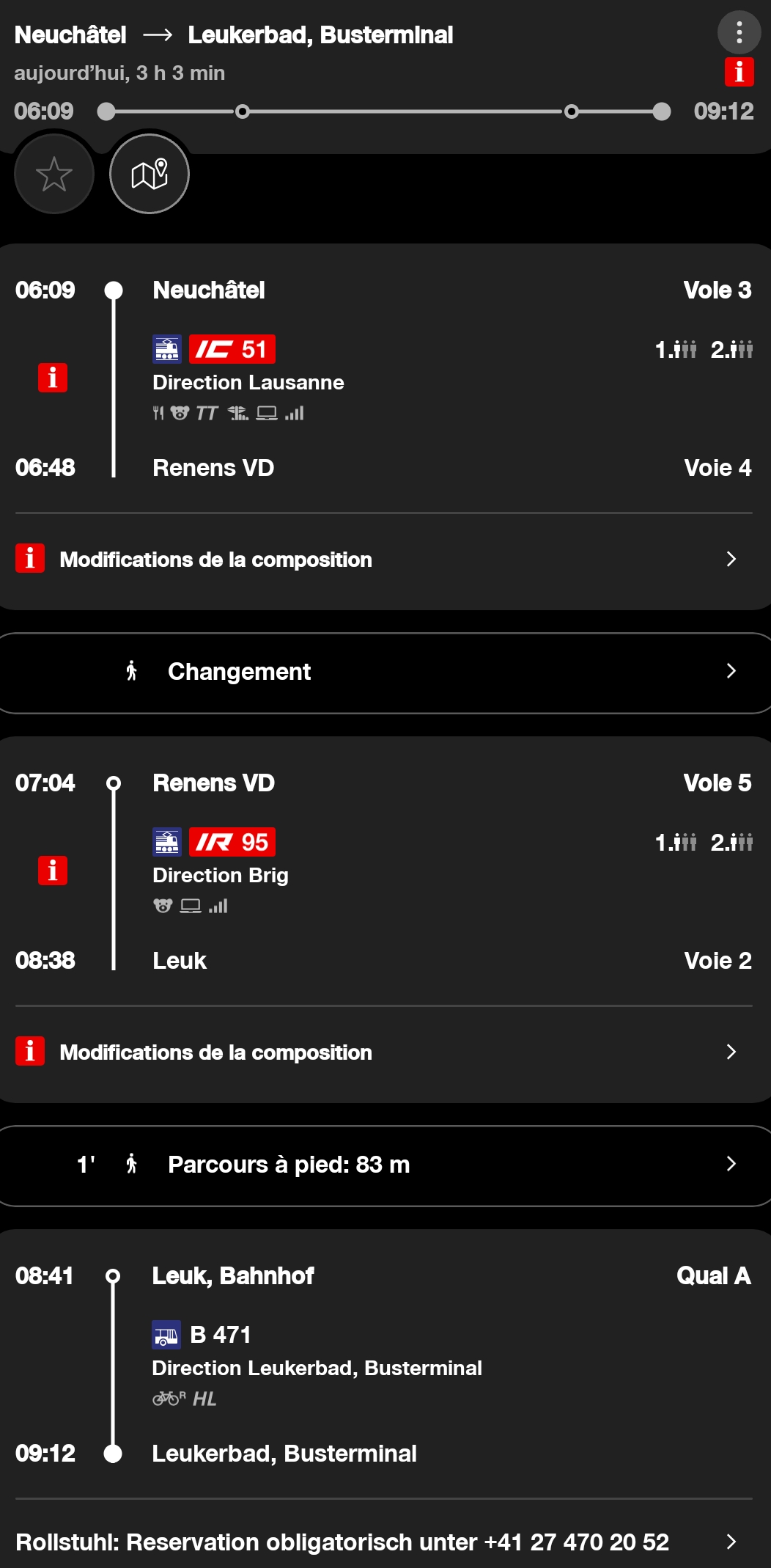 Itinéraire de la journée détente à Leukerbad